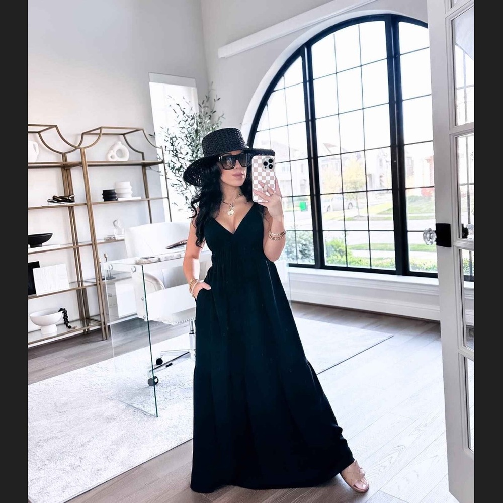 Women’s Black Maxi Sundress ~ a new day - Picture 2 of 4